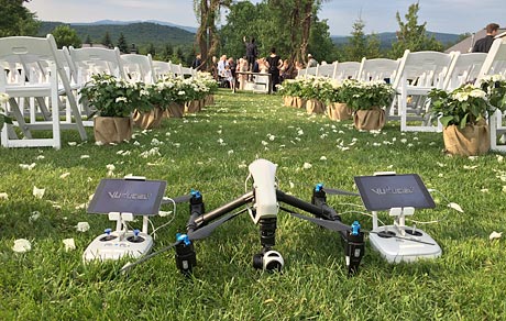 Tournage d'un mariage privé avec drone <em>DJI Inspire 1</em> à Sutton