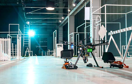 Tournage intérieur à Montréal avec drone <em>DJI S800 EVO</em> pour une publicité de <em>Reebok</em>